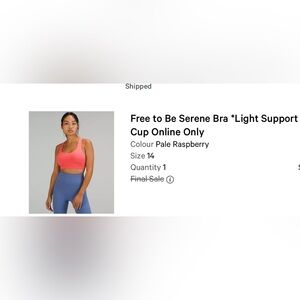 Lululemon Pink Sports Bra Intimates